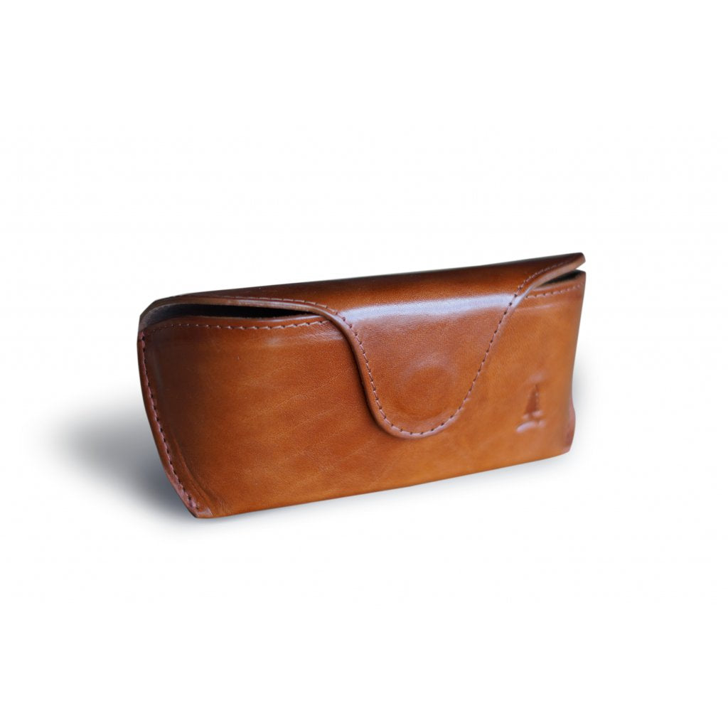 Cognac brown leather case for Champ glasses