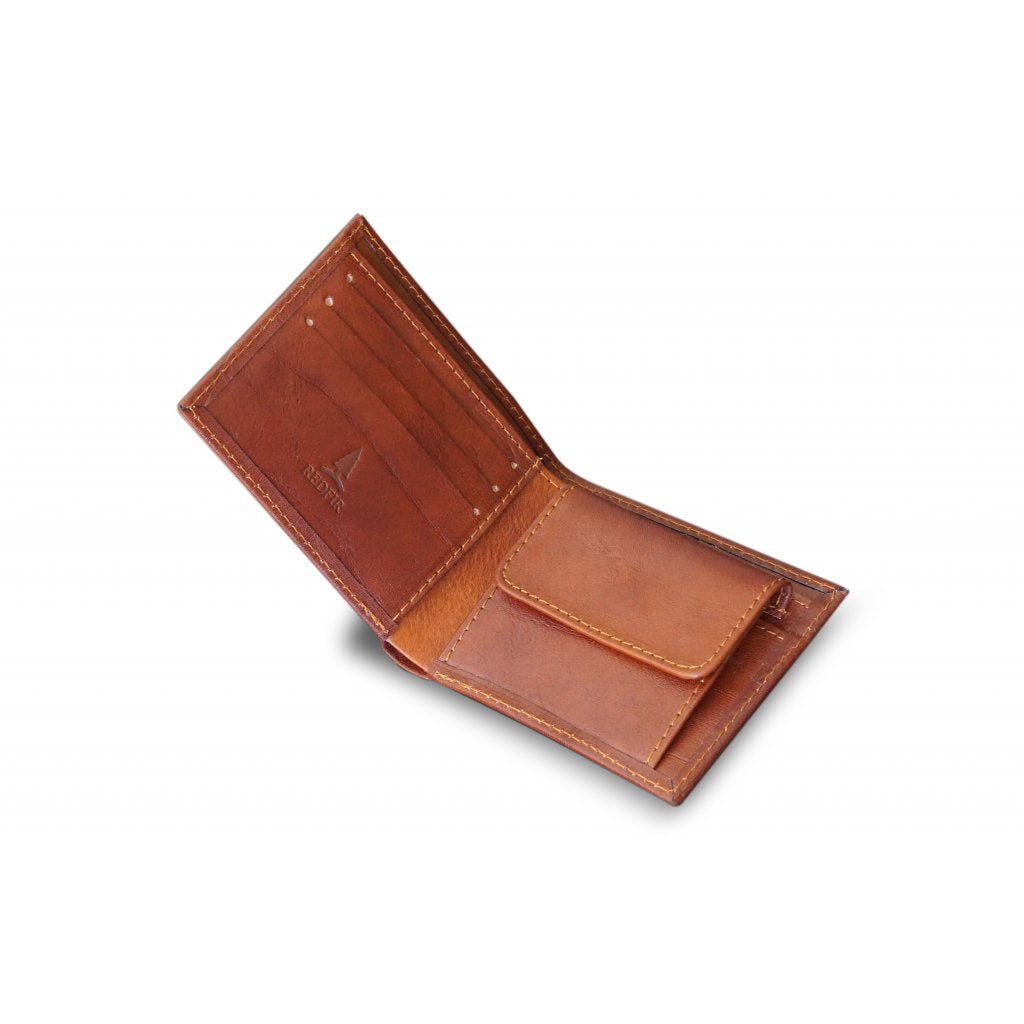 Brown minimalist leather wallet
