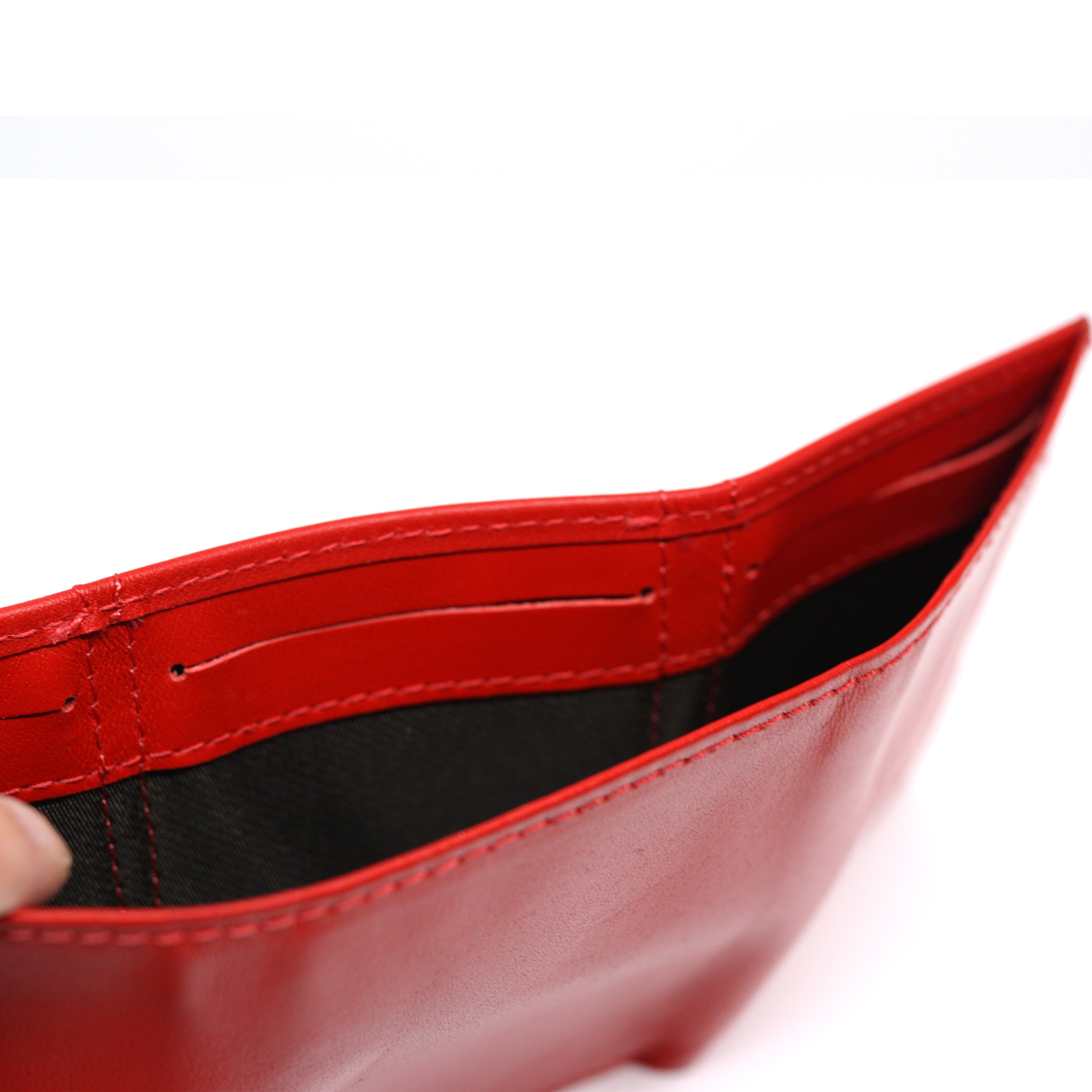 Červená minimalistická kožená peněženka Red
