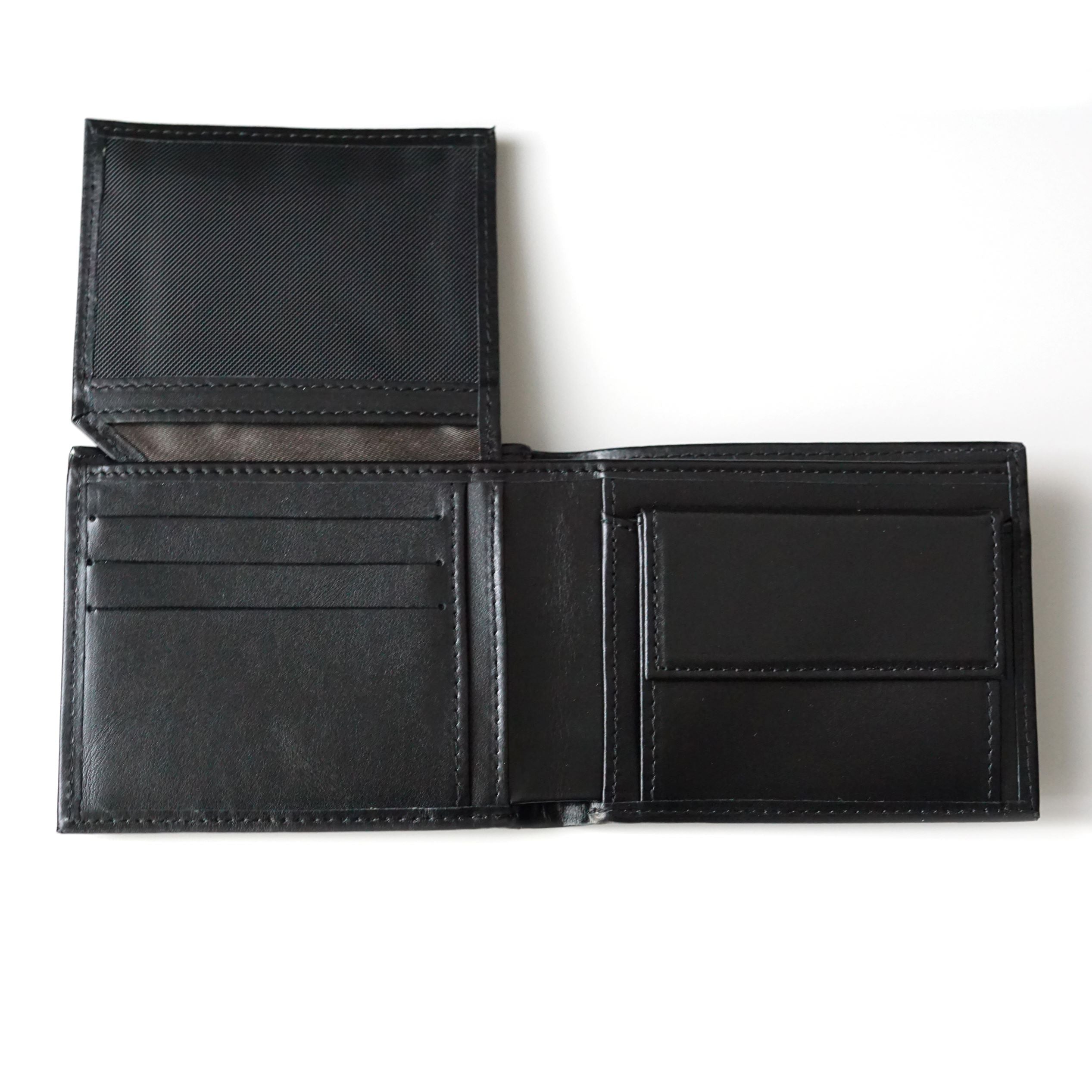 Black leather wallet Noir