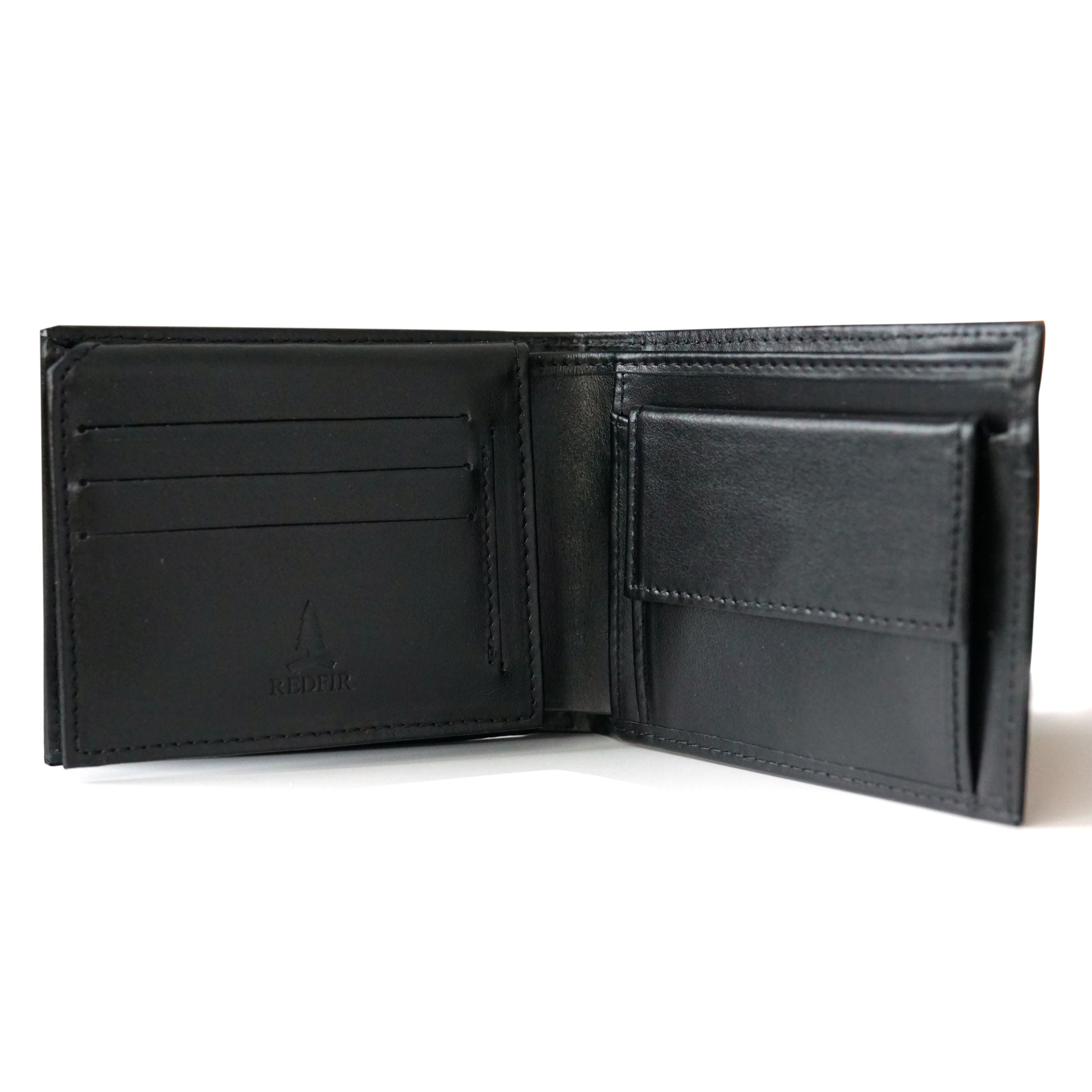 Black leather wallet Noir